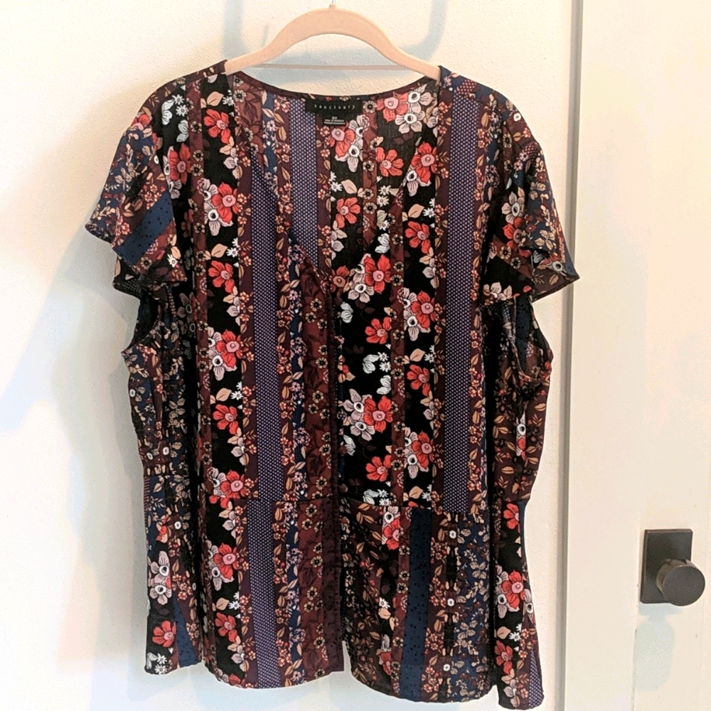 Sanctuary Plus Printed, Peplam Top 2X multi color